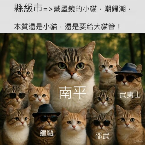 南平、建甌、邵武、武夷山的關係，有地級市與縣級市的不同